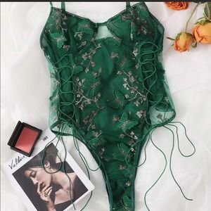 New Embroidered Mesh Bodysuit